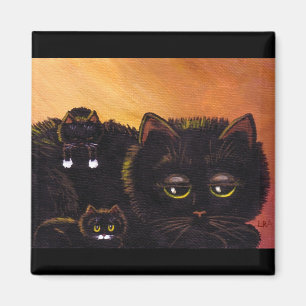 Funny Black Cat Kittens Creationarts Magnet