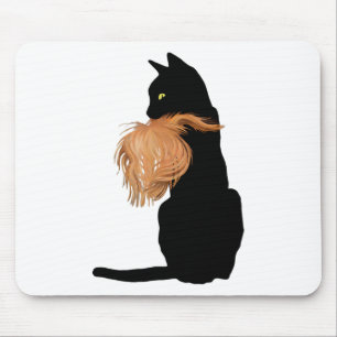 Funny Black Cat Lady Kamala With Trump Hair Vote K Mouse Pad