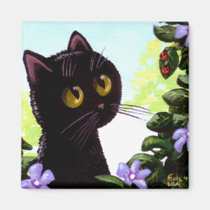 Funny Black Cat Ladybug Art Creationarts Magnet