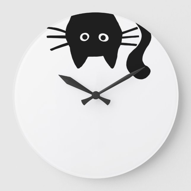 Funny Black Cat Large Clock (Front)