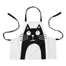 Funny black cat looking up