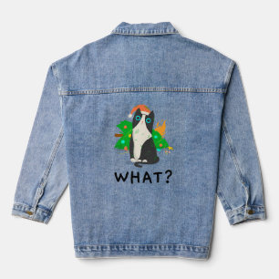 Funny Black Cat , Merry Christmas Cat Premium Denim Jacket