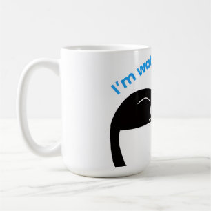 Funny Black Cat  Minimal Illustration Coffee Mug