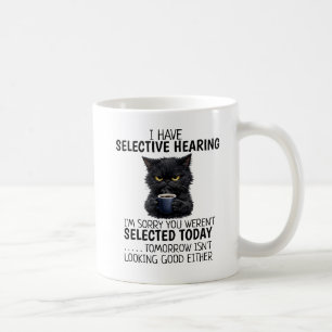 Funny Black Cat Minimalist Modern Coworker Humor Coffee Mug