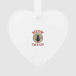 Funny Black Cat Moon Vintage Halloween Design_1 Ornament