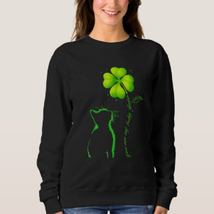 Funny Black Cat My Lucky Charm Shamrockst Patricks Sweatshirt