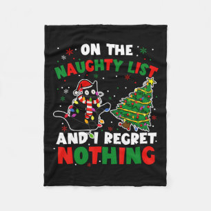 Funny Black Cat Naughty Santa Christmas Xmas Women Fleece Blanket