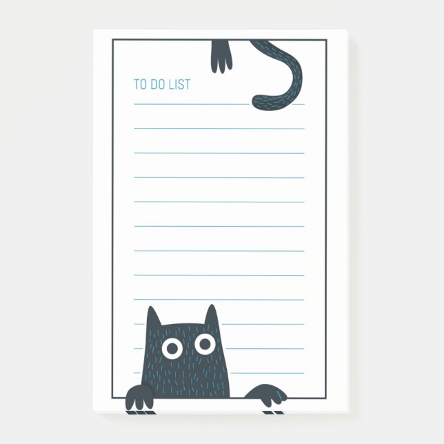 Funny Black Cat Post-It Notes (Front)