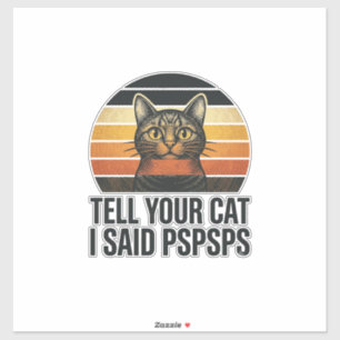 Funny Black Cat Pspsps Vintage Sunset Design_1