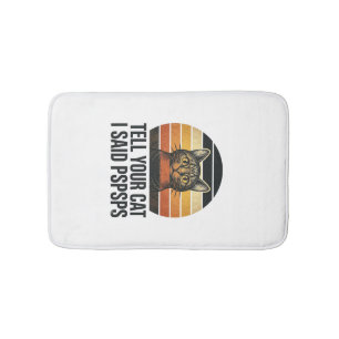 Funny Black Cat Pspsps Vintage Sunset Design_1 Bath Mat