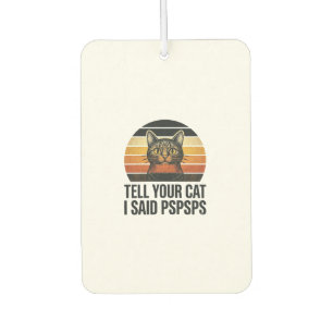 Funny Black Cat Pspsps Vintage Sunset Design_1 Car Air Freshener