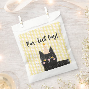 Funny Black Cat Pur-fect Day Favour Bag