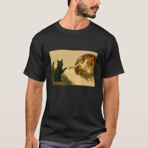 Funny Black Cat Reaching Paw Art Meme Gift T-Shirt