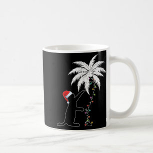 Funny Black Cat Santa Hat Hawaiian Christmas In Ju Coffee Mug