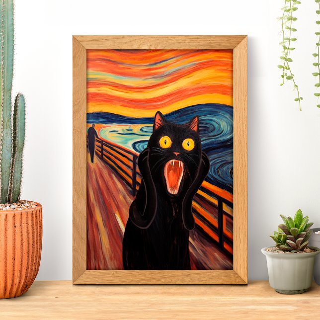 Funny Black Cat Scream Inspired Poster (Creator Uploaded)