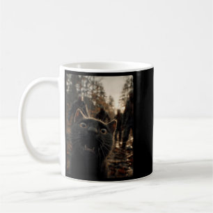Funny Black Cat Selfie With Zombies Feline Animal Coffee Mug