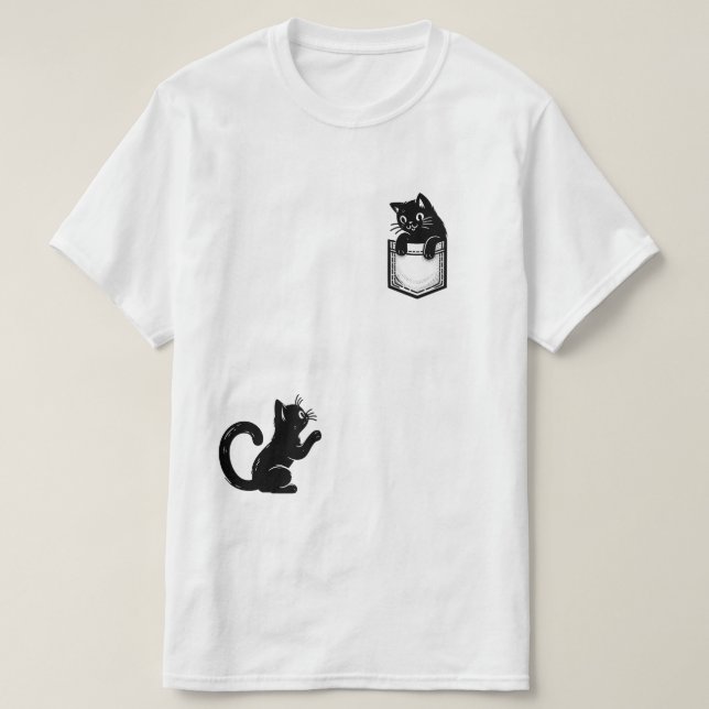 Funny black cat t-shirt  (Design Front)