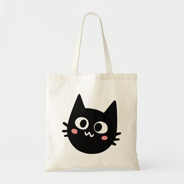 Funny Black Cat Tote Bag (Front)