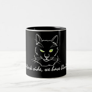 Funny Black Cat Two-Tone Coffee Mug