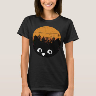 Funny Black Cat Vintage Cat Retro Design T-Shirt