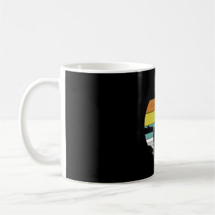 Funny Black Cat Vintage Retro Sunset Design Coffee Mug
