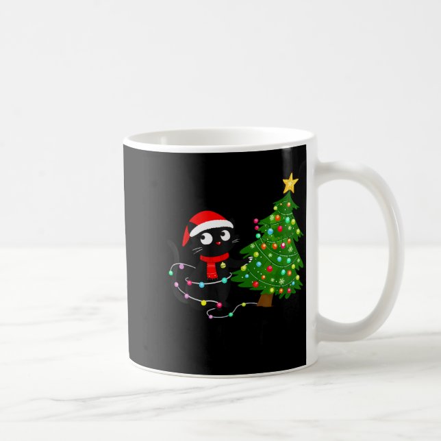 Funny Black Cat What_ Christmas Tree Funny Cat Lov Coffee Mug (Right)