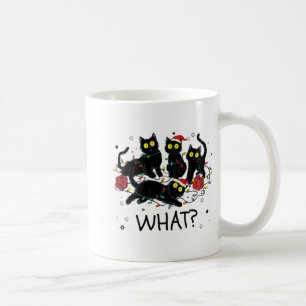 Funny Black Cat What Christmas Tree Meme Xmas Men Coffee Mug