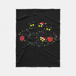Funny Black Cat What_ Christmas Tree Meme Xmas Men Fleece Blanket