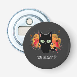 Funny Black Cat What Cute Kitten Lovers Pet Humour Bottle Opener