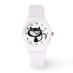 FUNNY BLACK CAT (WITH NUMBERS) WATCH