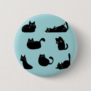 Funny Black Cats 6 Cm Round Badge