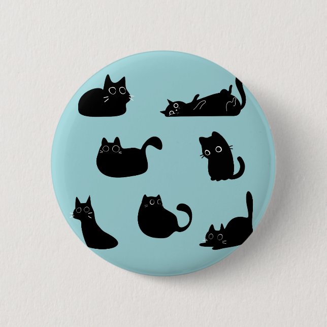 Funny Black Cats 6 Cm Round Badge (Front)