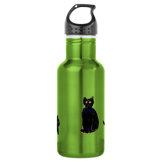 Funny Black Cats Kitty 532 Ml Water Bottle (Front)