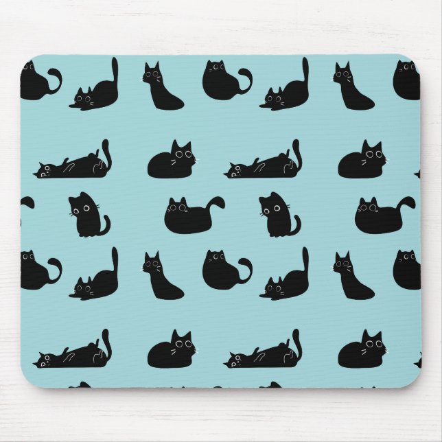 Funny Black Cats Mouse Pad (Front)