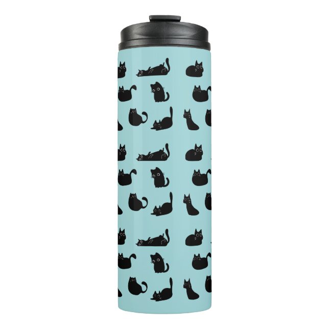 Funny Black Cats Thermal Tumbler (Front)