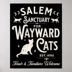 Funny Black Cats Witch Salem Sanctuary For Wayward Poster