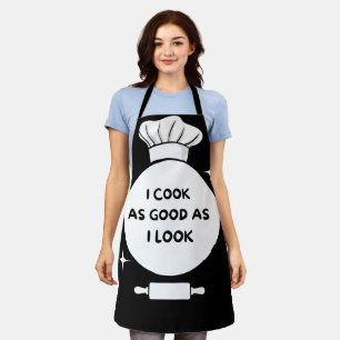 Funny Black Chef Apron “I Cook As Good As I Look