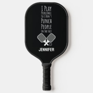 Funny Black Custom Humourous Pickleball Paddle