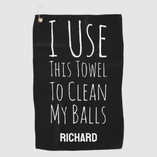 Funny Black Custom Personalised Golfer Bag Golf Towel