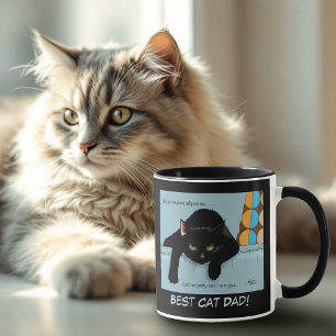 Funny Black Cute Best Cat Dad Father’s Day Mug