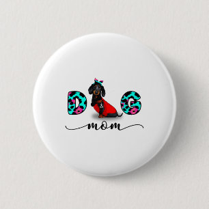 Funny Black Dachshund Tattoo I Love You Dog Mum Le 6 Cm Round Badge