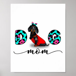 Funny Black Dachshund Tattoo I Love You Dog Mum Le Poster