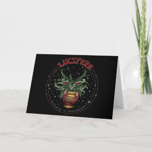 Funny Black Devil Plant Lucifern Happy Halloween  Holiday Card