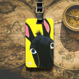 Funny Black Donkey Luggage Tag