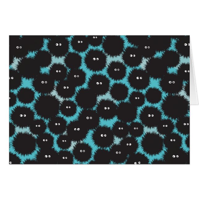 Funny black fluffy monsters  (Front Horizontal)