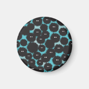 Funny black fluffy monsters  magnet