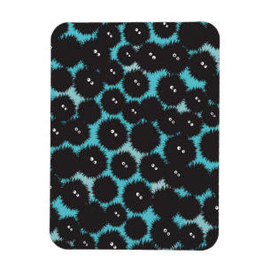 Funny black fluffy monsters  magnet