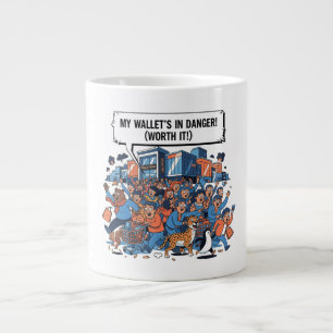 Funny Black Friday Sale Rush T-Shirt Design Large Coffee Mug