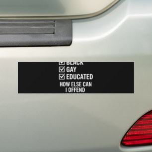 Funny Black Gay Pride Support LGBTQ Rights Bumper Sticker