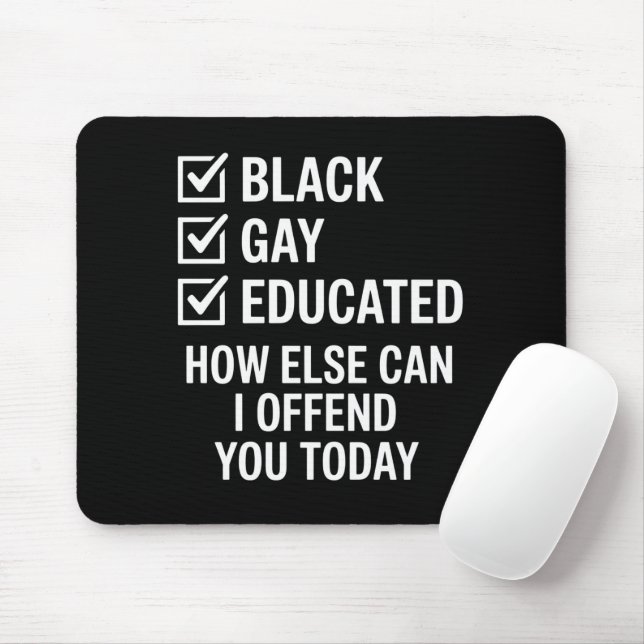 Funny Black Gay Pride Support LGBTQ Rights Mouse Pad (With Mouse)